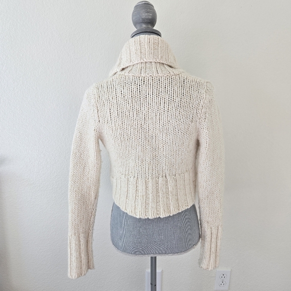 The Limited Y2K Heavy Cable Knit Cardigan Sweater Shrug One Button Size Small - Picture 6 of 16
